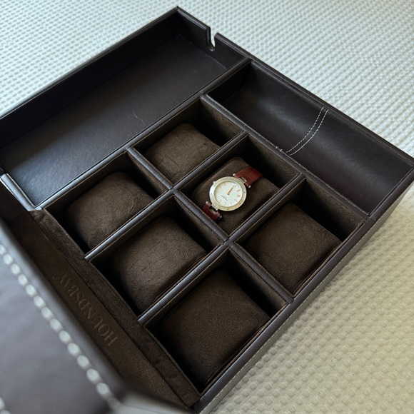 Brown Leather Jewelry And Watch Organizer - Picture 6 of 8